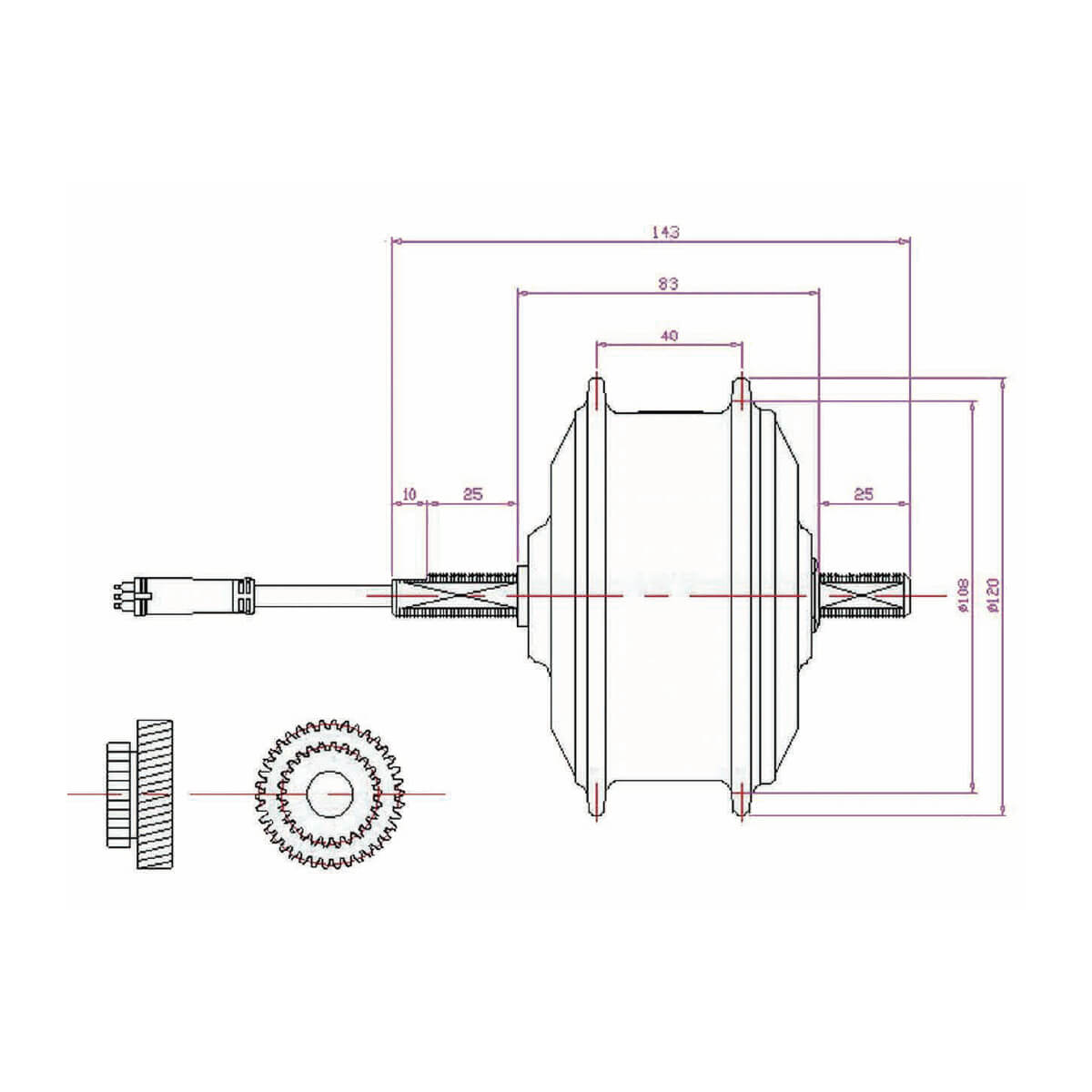 hi9x 250w front motor drawing